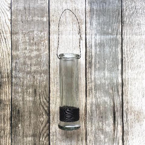 Glass test tube vase with wire 